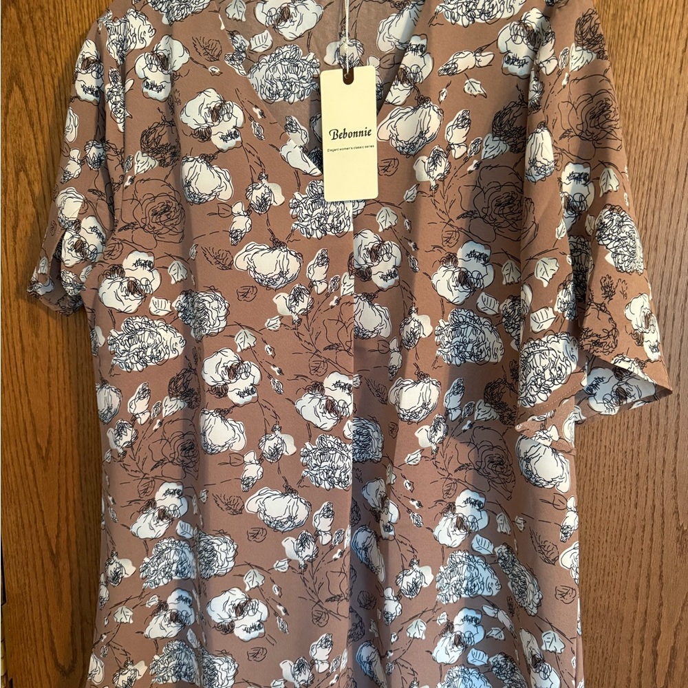 Women’s Floral Brown Shirt